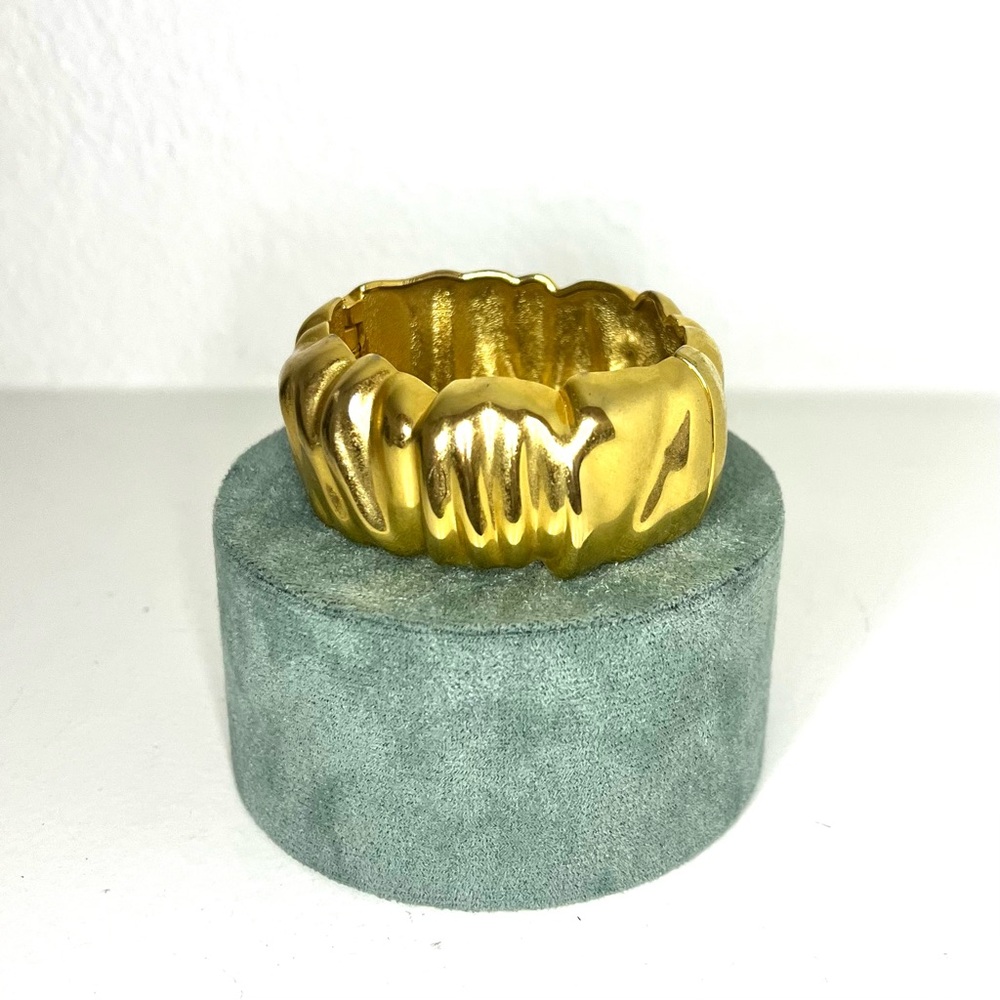 Large Gold Tone Bangle Bracelet